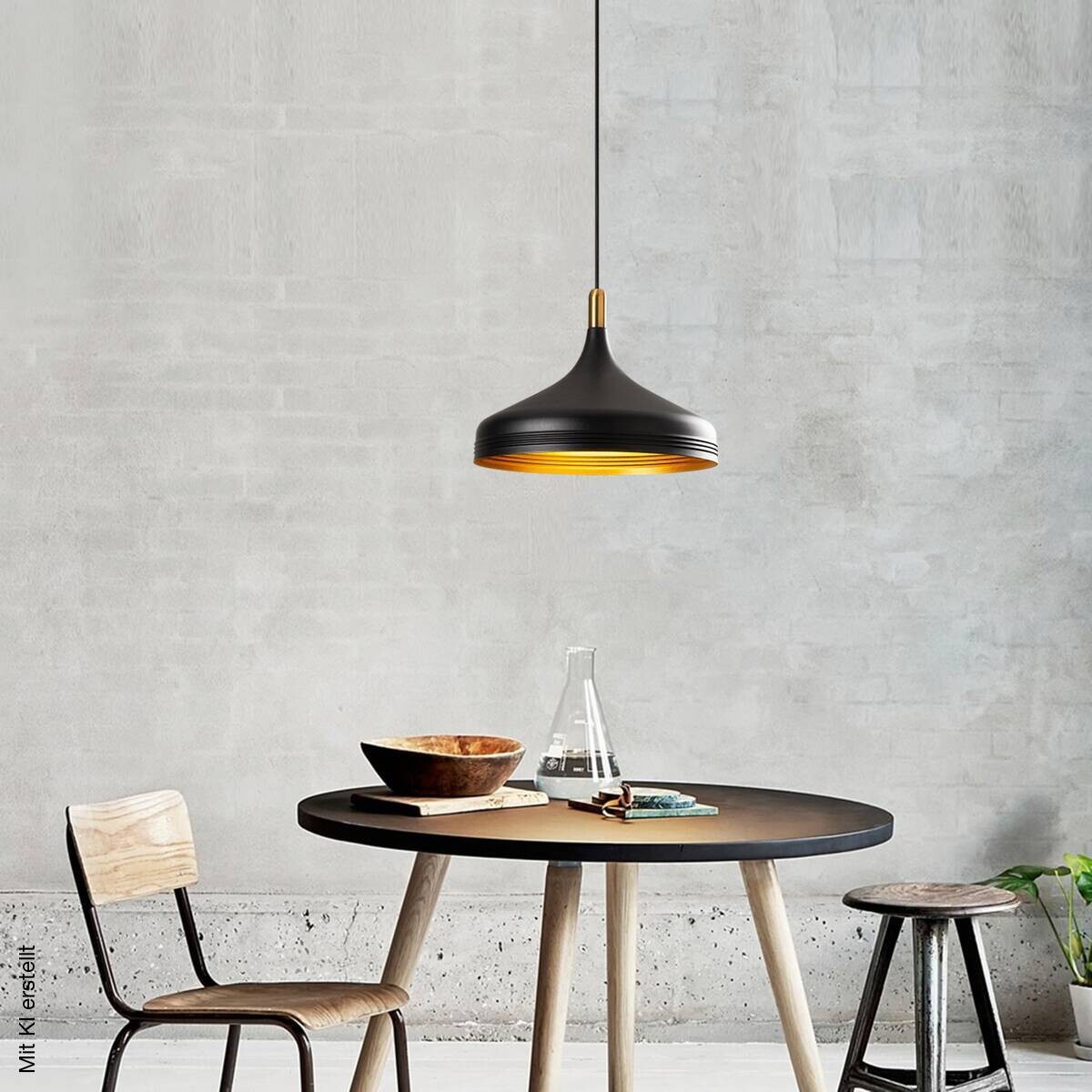 Opviq Pendelleuchte Saglam-3721 schwarz gold B/H/T/L/D: ca. 36x124x36x36x36 cm E27 1 Brennstellen