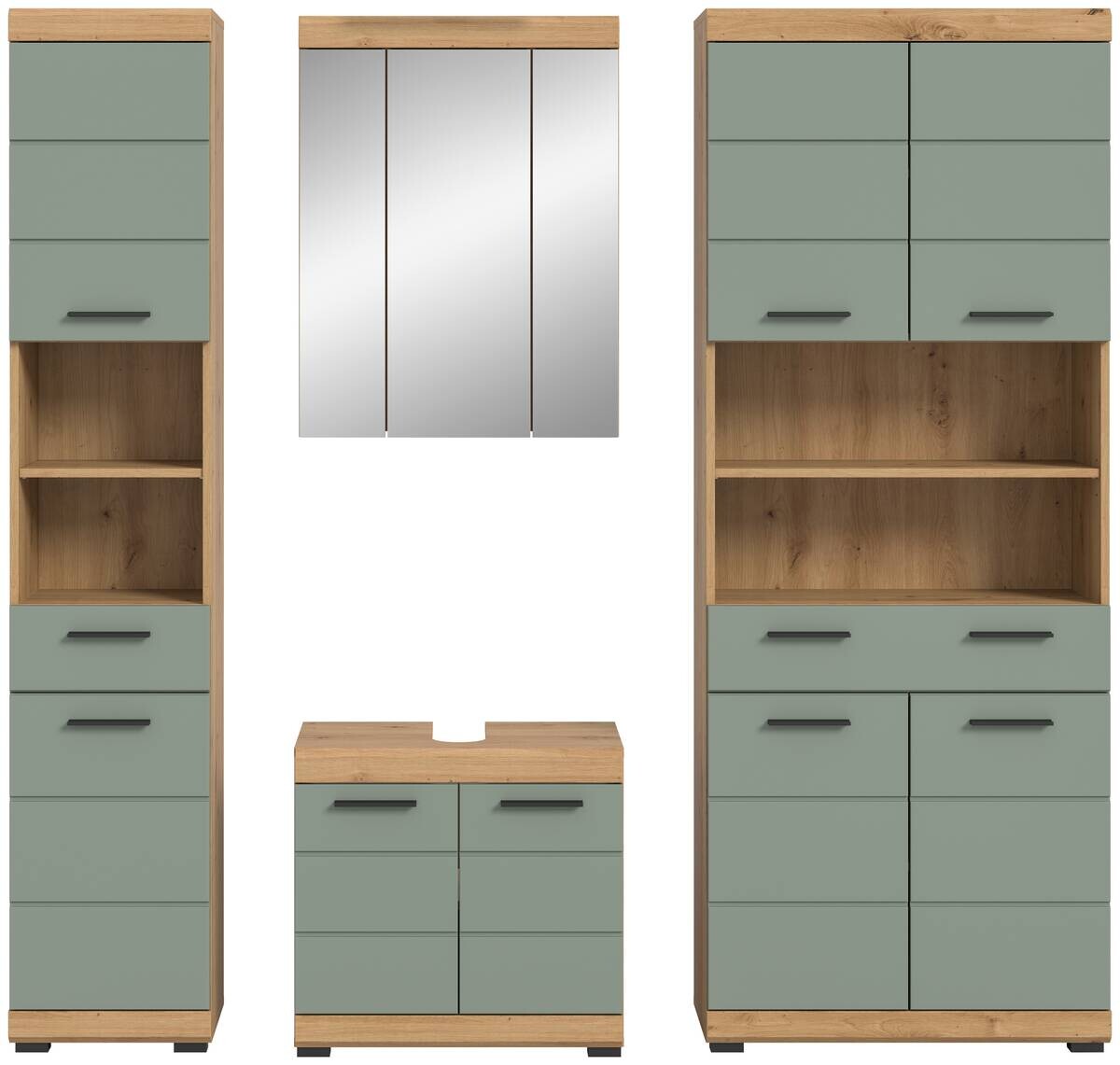 Badezimmer-Set Scout Eiche Artisan Nachbildung salbei Nachbildung B/H/T: ca. 186x191x34 cm