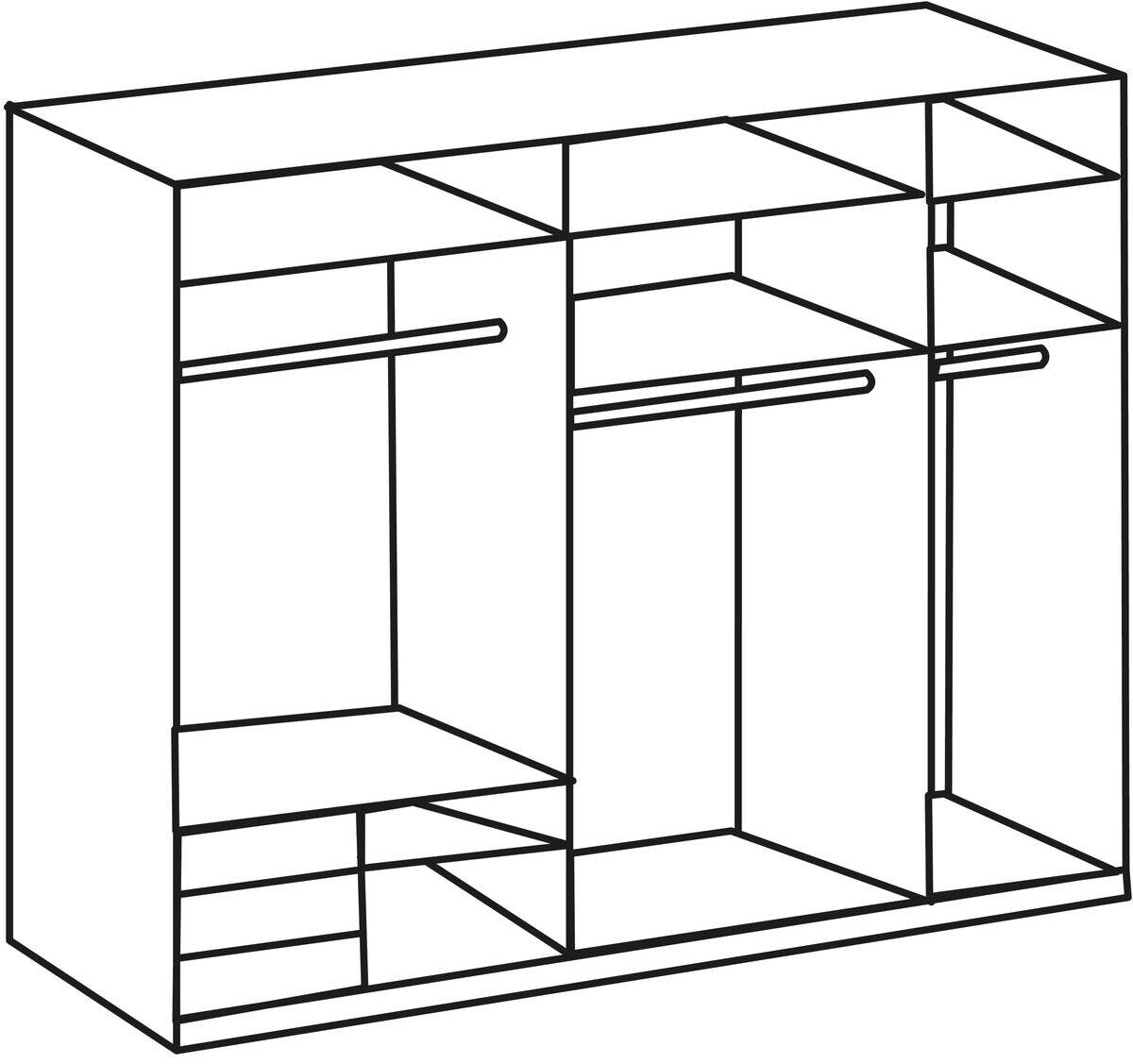 Schwebetürenschrank Level weiß B/H/T: ca. 250x236x65 cm
