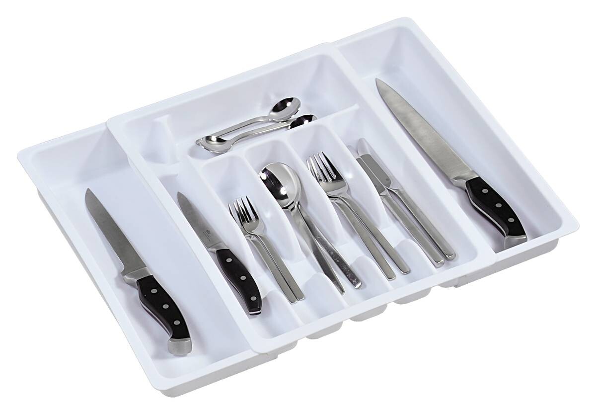 Kesper Besteckkasten weiß Kunststoff H/T: ca. 3,5x38 cm
