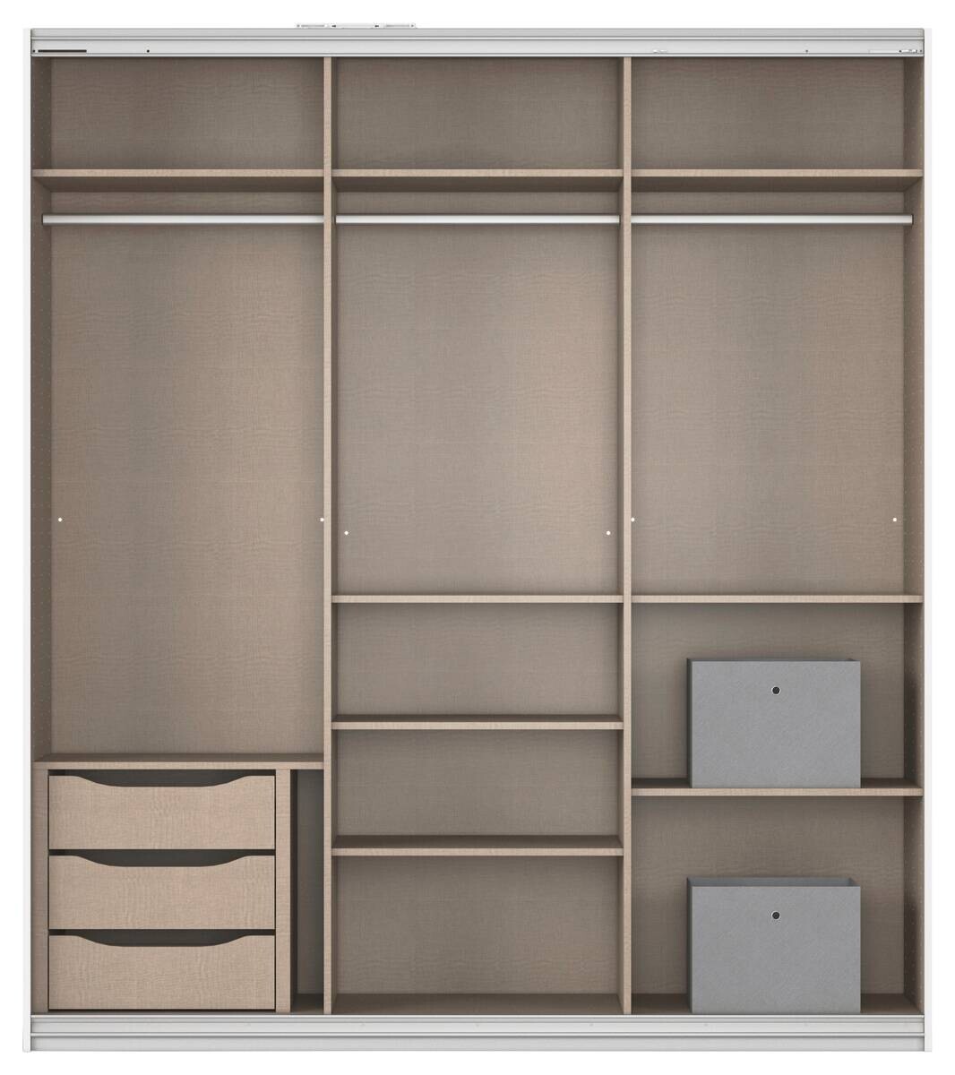 Kleiderschrank Kulmbach grau B/H/T: ca. 203x229x62 cm