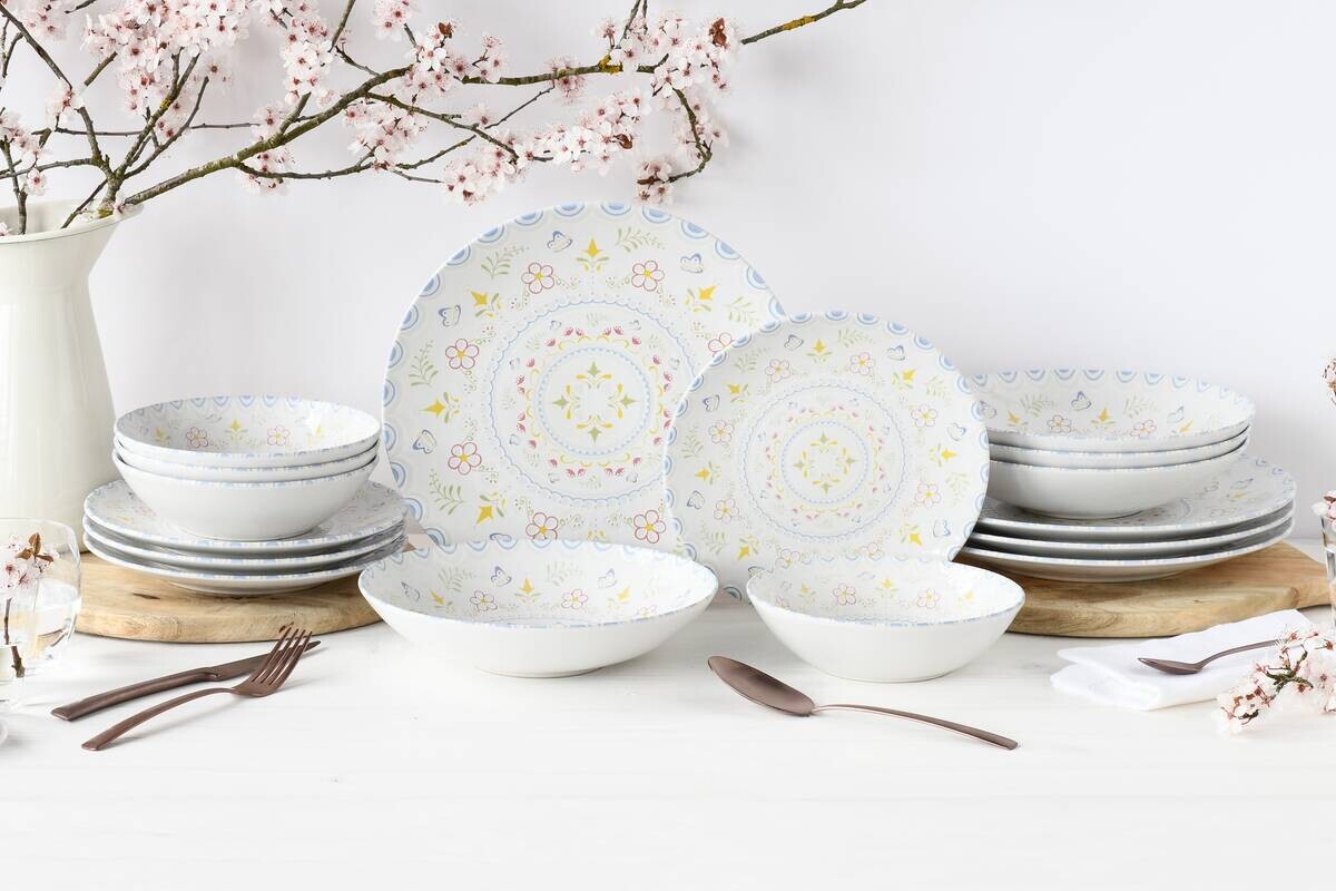 CreaTable Kombiservice Primavera pastell Steinzeug 16 tlg.