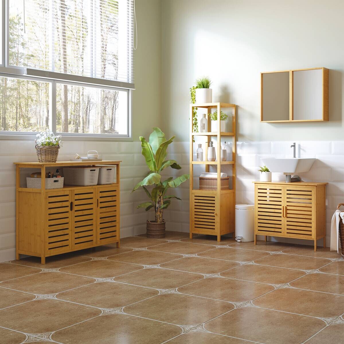 Badschrank natur Edelstahl B/H/L: ca. 33x36x140 cm