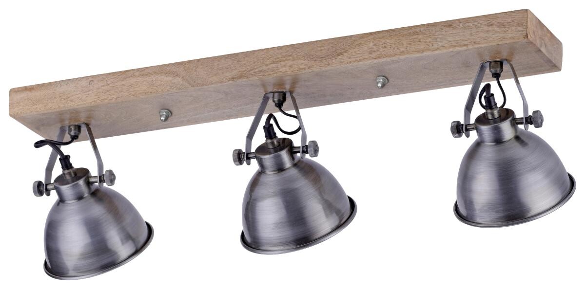 Just Light Spot Samia Echtholz Metall B/H/L: ca. 24x25x74 cm E14 3 Brennstellen