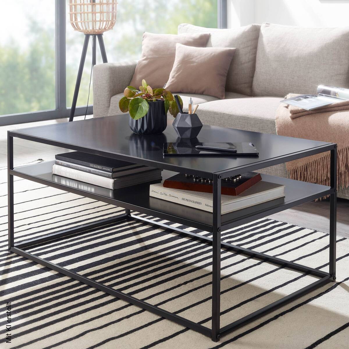 Couchtisch schwarz B/H/T: ca. 60x45x100 cm