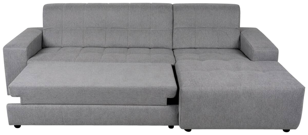Ecksofa mit Bettfunktion grau Flachgewebe B/H/T: ca. 267x93x163 cm