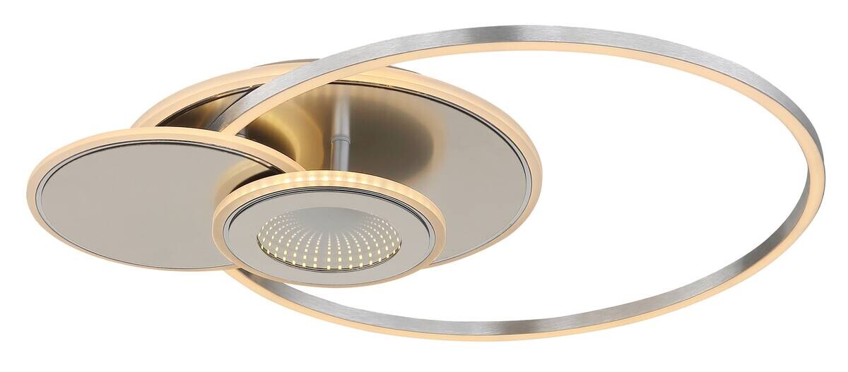 LED-Deckenleuchte Flux silber nickel Kunststoff Metall B/H/L: ca. 45x7,5x56 cm
