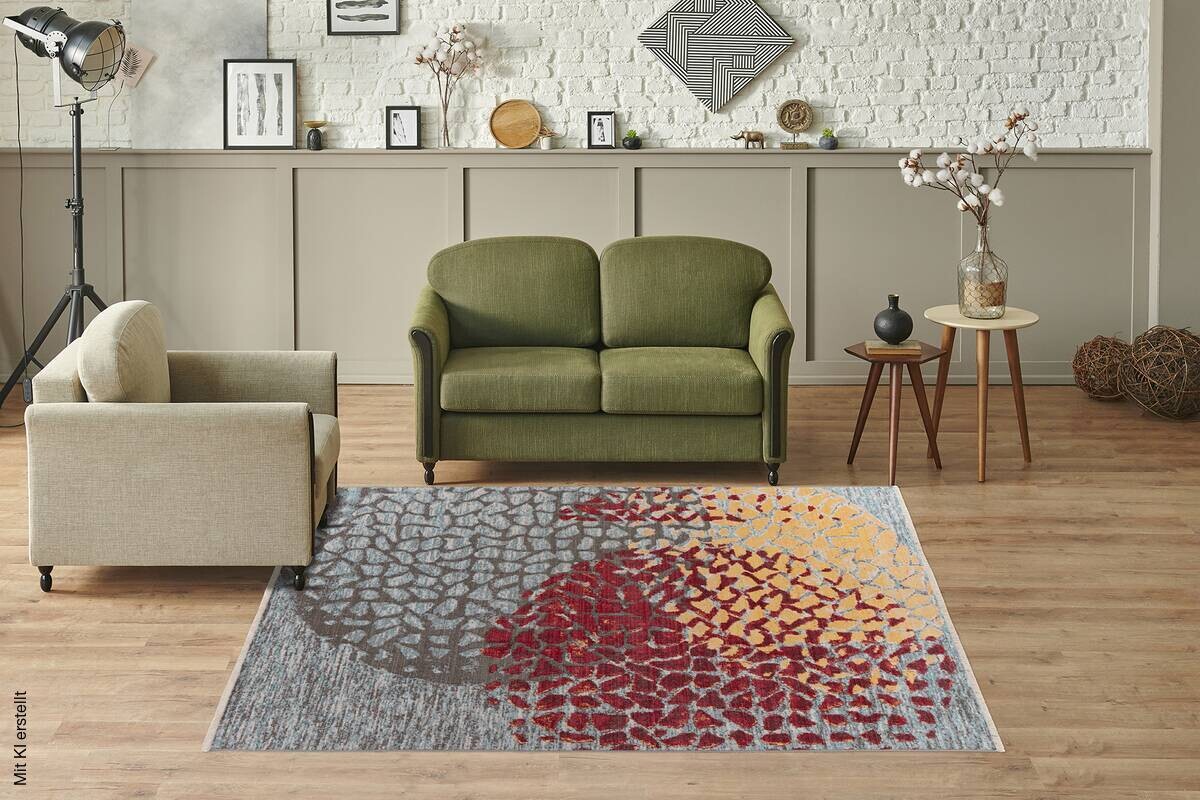 Kayoom Kurzflorteppich Milan 425 rot B/H/L: ca. 160x0,5x230 cm
