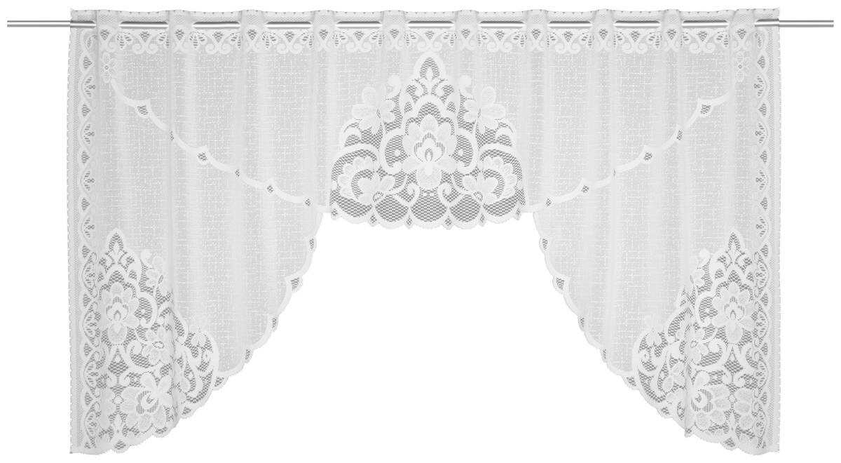 POCOline Scheibengardine Aruba weiß 100% Polyester B/L: ca. 150x70 cm