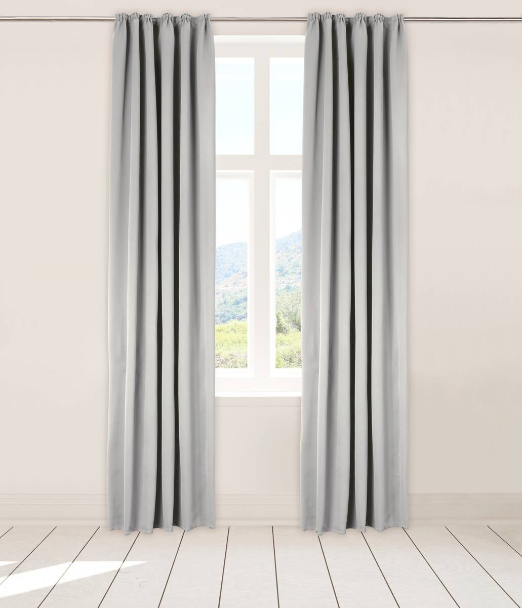 POCOline Verdunklungsvorhang Juna silber B/L: ca. 135x245 cm