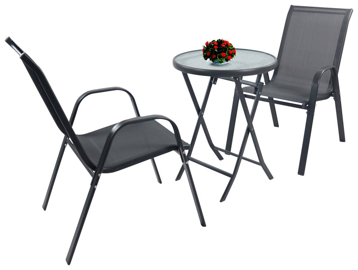 VCM Gartensitzgruppe Sonlas anthrazit Glas B/H/L: ca. 70x89x70 cm