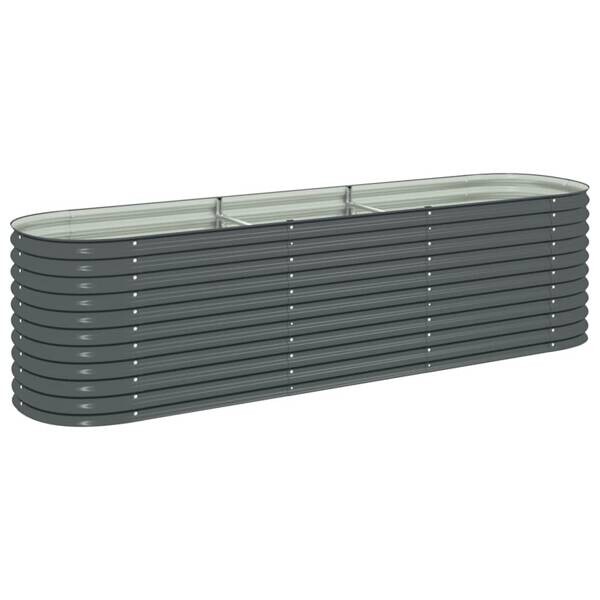 Garten-Hochbeet grau Stahl B/H/L: ca. 80x81x320 cm
