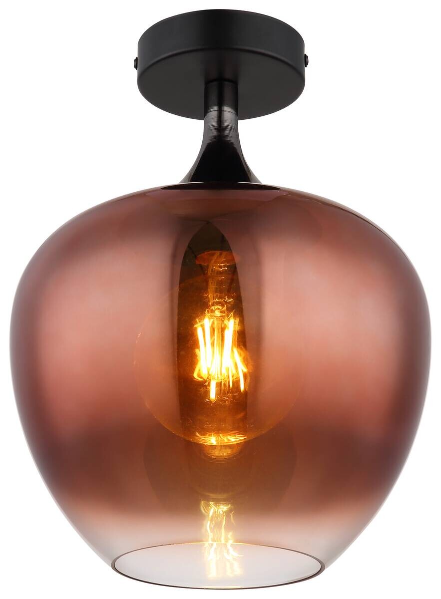 GLOBO Deckenleuchte MAXY 15548DG schwarz Kupfer Metall H/D: ca. 31,5x24 cm E27 1 Brennstellen