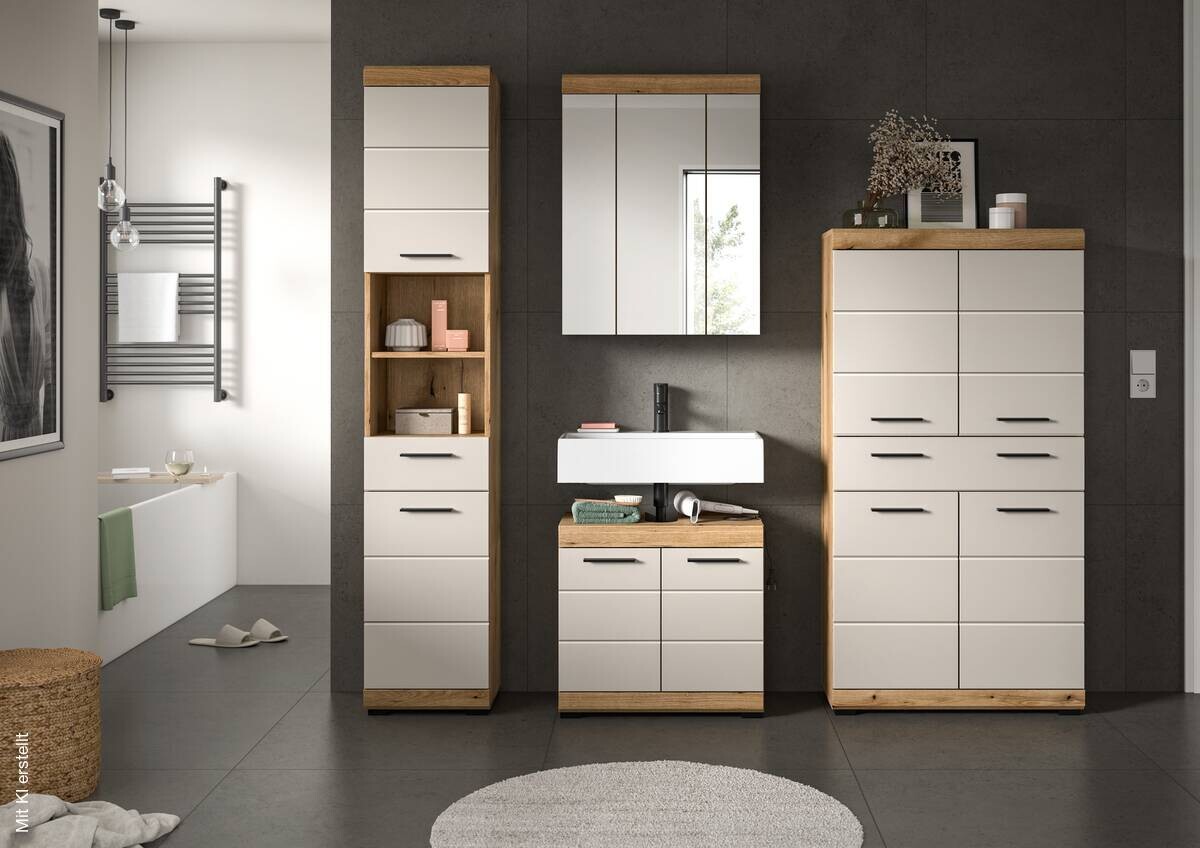 Badezimmer-Set Scout Evoke Oak Nachbildung Kaschmirgrau Nachbildung B/H/T: ca. 201x191x34 cm
