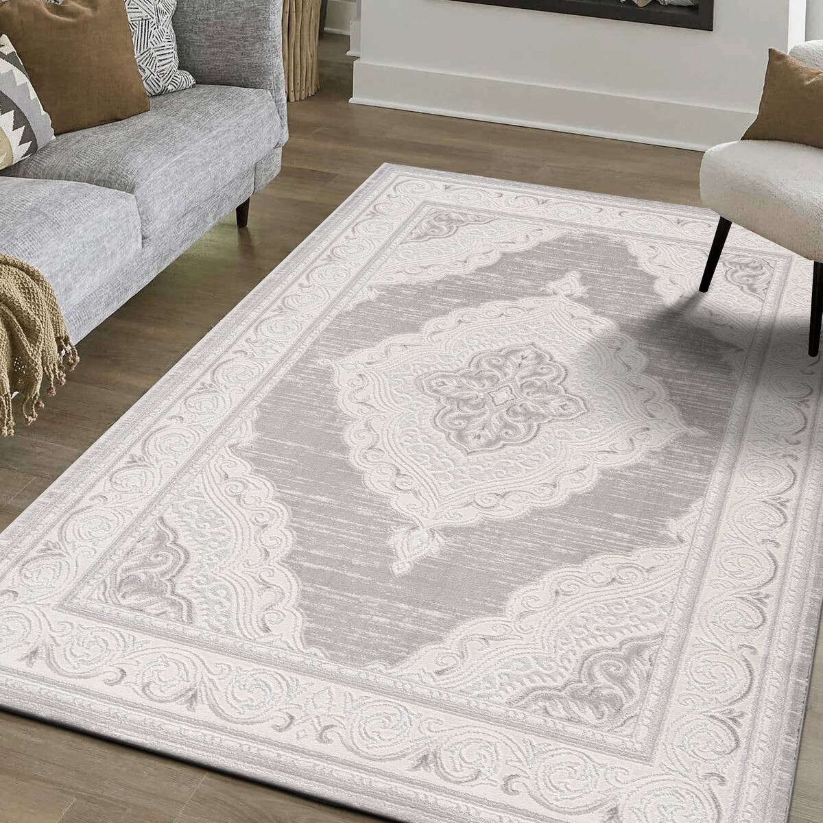 Sanat Teppich Harmony hellgrau B/L: ca. 80x300 cm