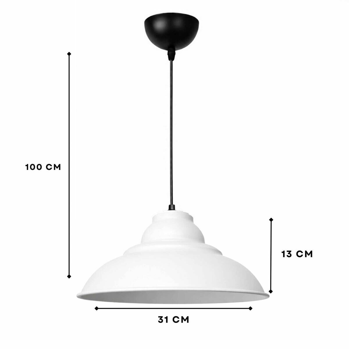 Opviq Pendelleuchte weiß B/H/T: ca. 31x100x31 cm E27 1 Brennstellen
