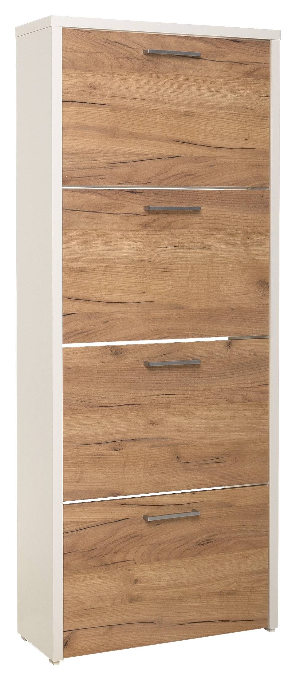 Schuhkipper Fulda 2 weiß honig Eiche Nachbildung B/H/T: ca. 61x152x25 cm