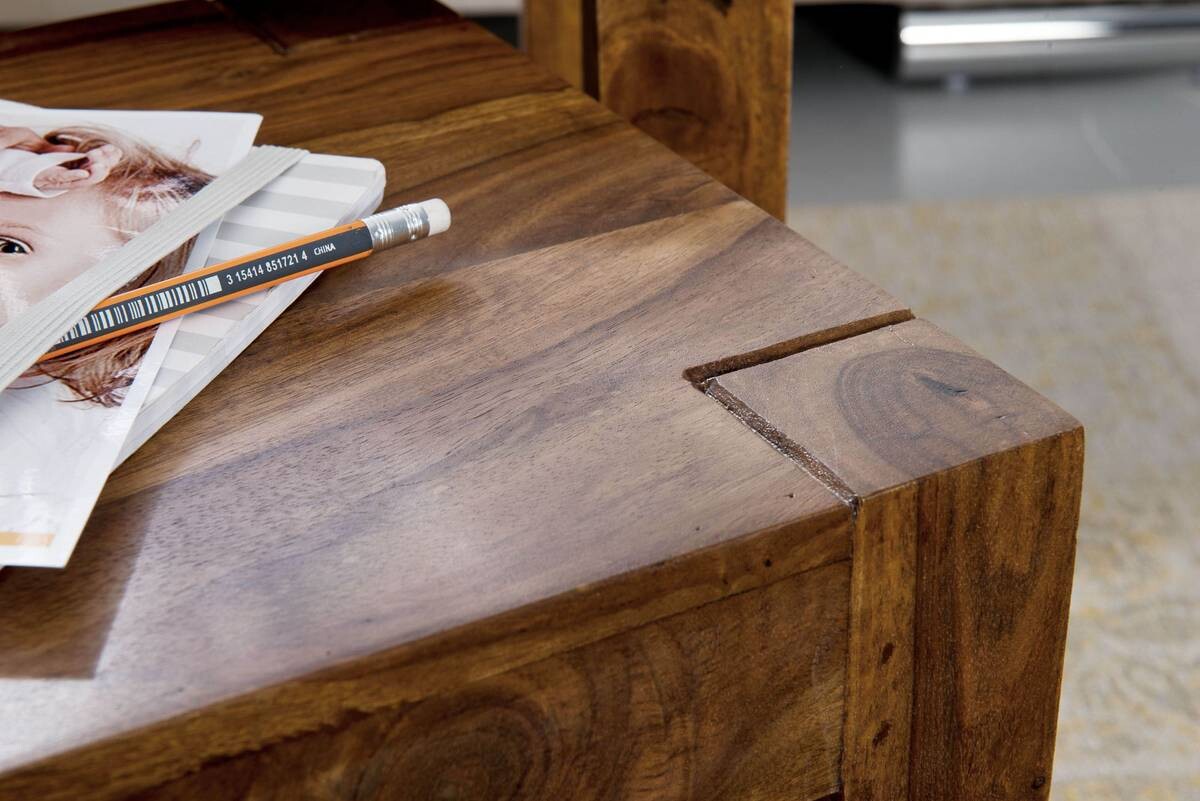 Beistelltisch 3er-Set natur Echtholz