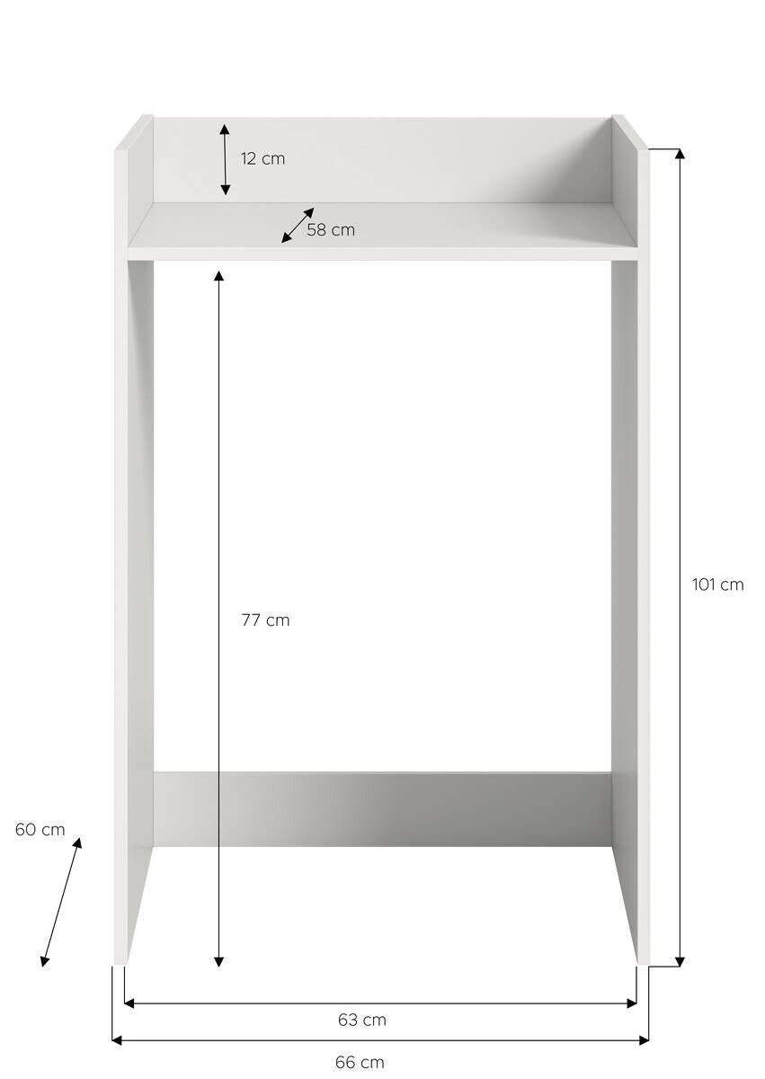 Waschmaschinenumbauschrank Free weiß B/H/T: ca. 66x101x60 cm