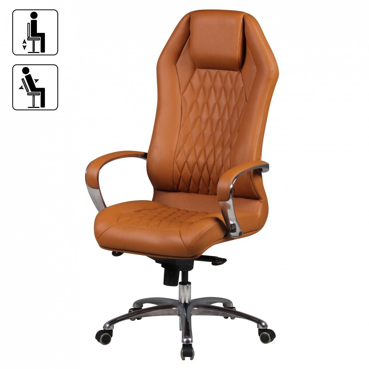Drehstuhl braun Leder