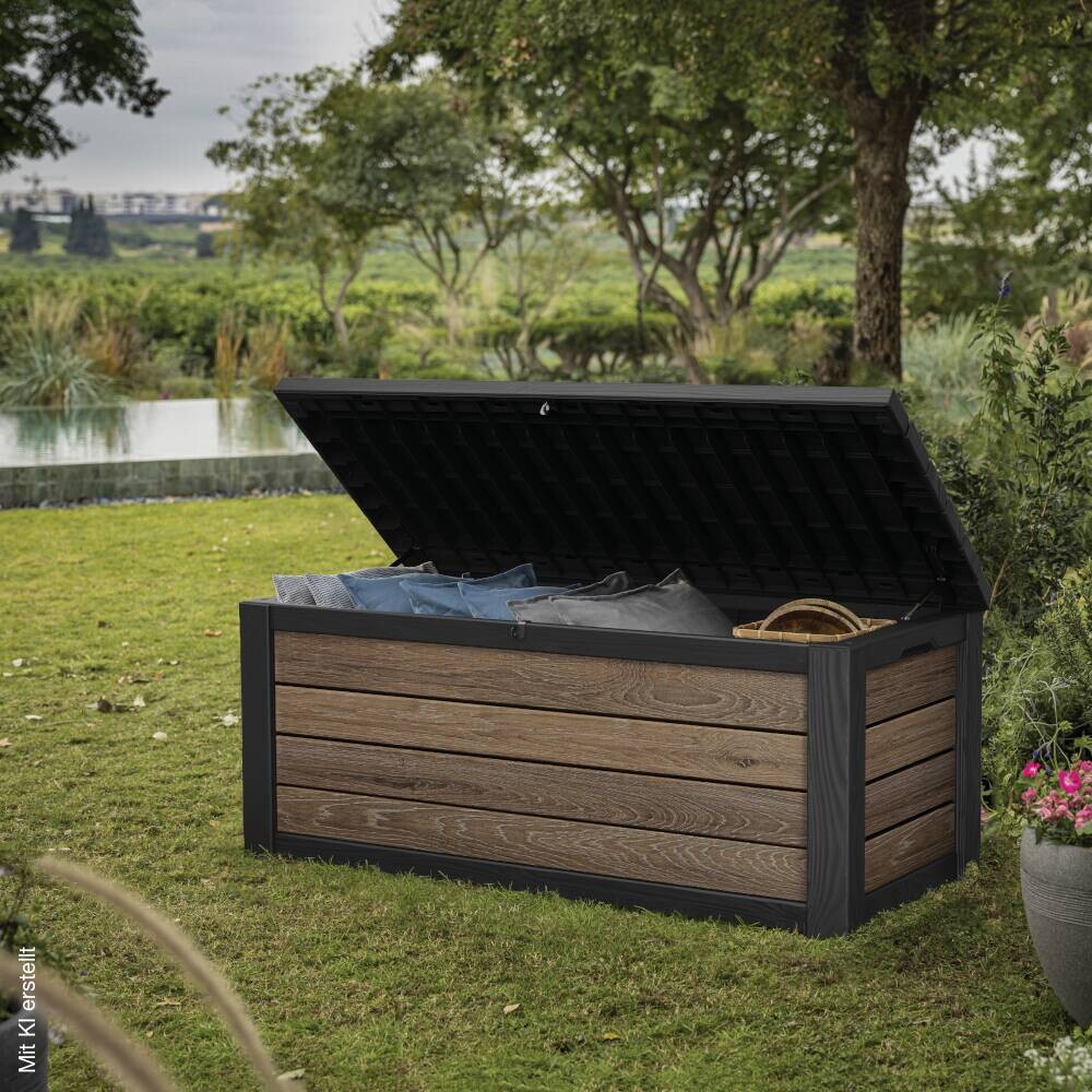 Keter Kissenbox Holzoptik Kunststoff B/H/L: ca. 72,4x64,4x155 cm