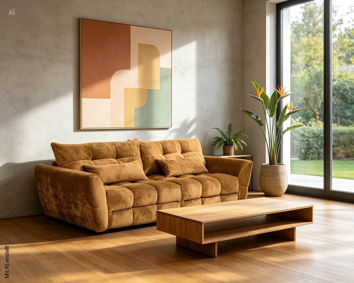 Big Sofa Moma honig Microfaser B/H/T: ca. 250x97x120 cm
