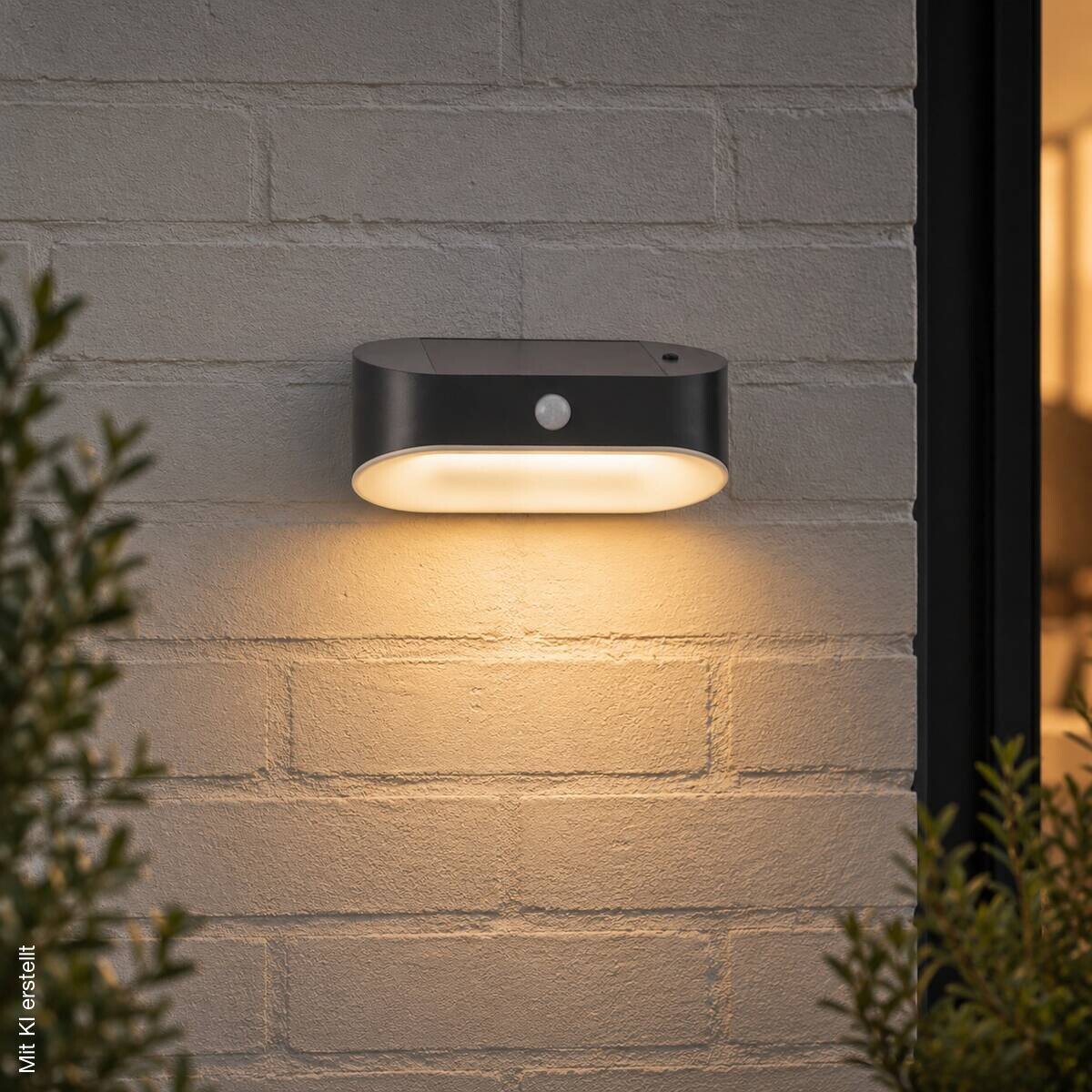 LED-Außenwandleuchte grau weiß B/H/T: ca. 17x9,5x9 cm