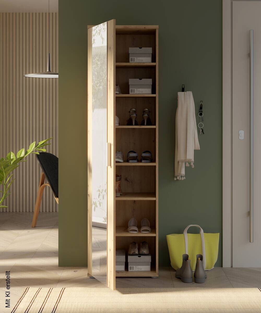 Mehrzweckschrank Eiche Artisan Nachbildung B/H/T: ca. 50x179x35 cm