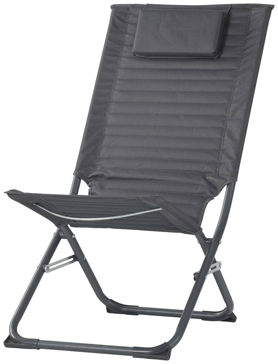 POCOline Campingstuhl dunkelgrau Stahlrohr B/H/L: ca. 70x86x48 cm