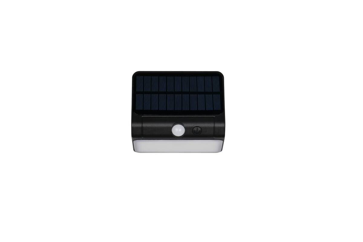 Solar-Außenwandleuchte schwarz B/H/T: ca. 12x12x7 cm