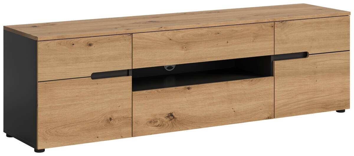 TV-Lowboard Canu basaltgrau Nachbildung Artisan Oak Nachbildung B/H/T: ca. 55x184x44 cm