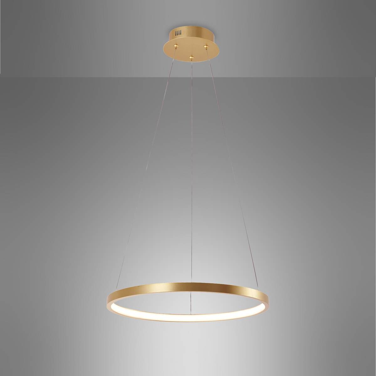 Just Light LED-Pendelleuchte CIRCLE 11522-12 gold weiß Metall Kunststoff H/D: ca. 120x39 cm 1.0 Brennstellen