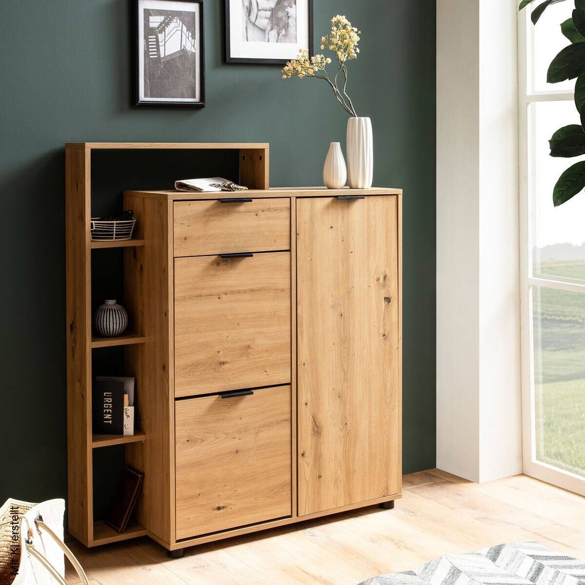 Schuhschrank natur Eiche Optik B/H/T: ca. 98x110x30 cm