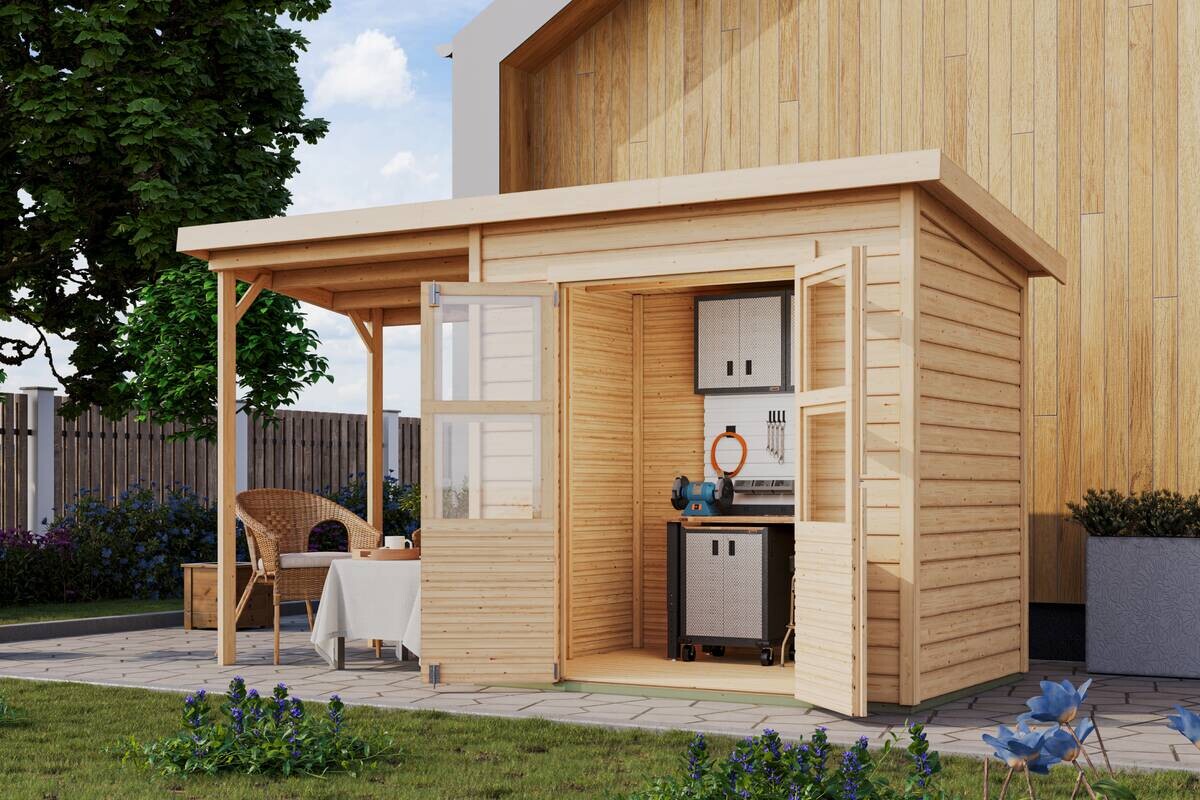 Karibu Gartenhaus Tony 0,5 natur B/H/T: ca. 212x219x154 cm