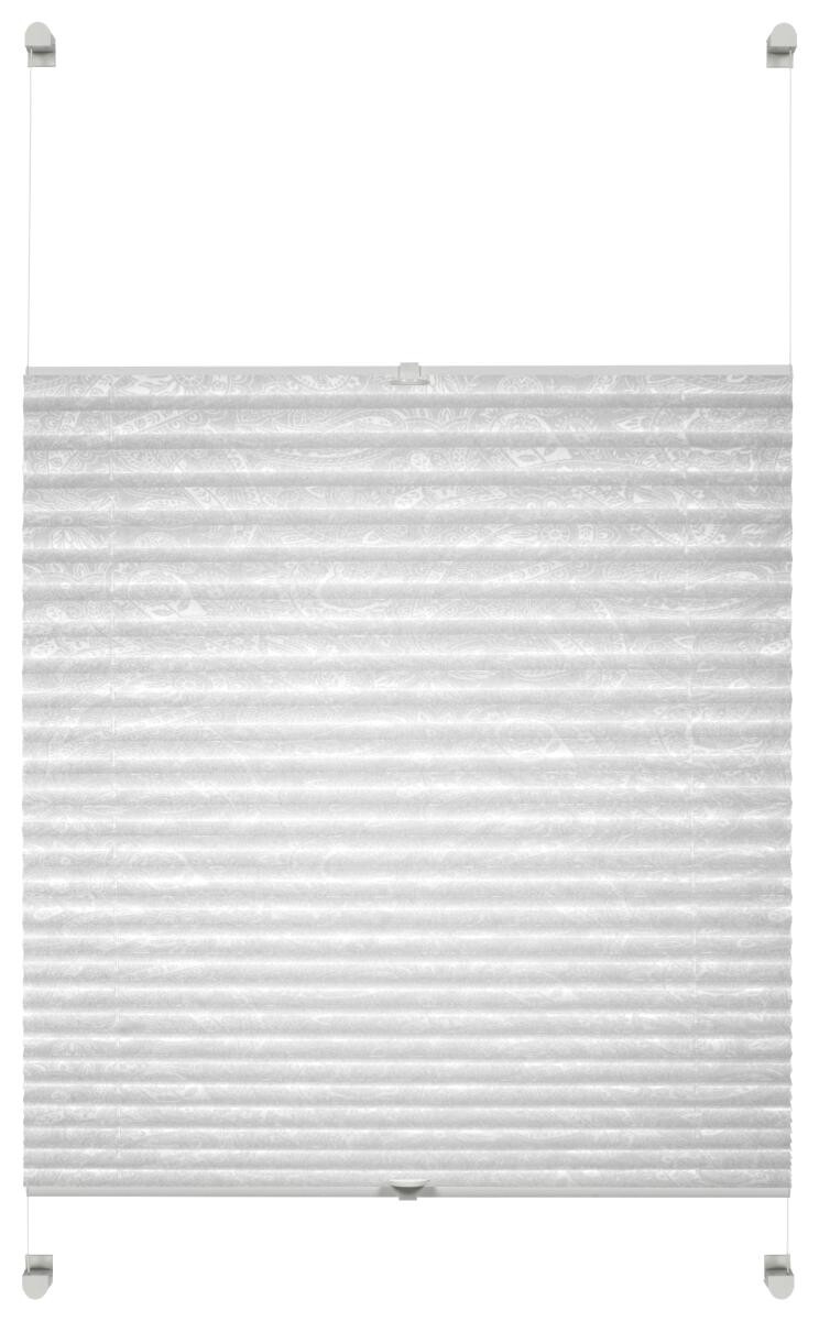 Boviva Spannplissee Paisley weiß 100% Polyester B/L: ca. 80x130 cm