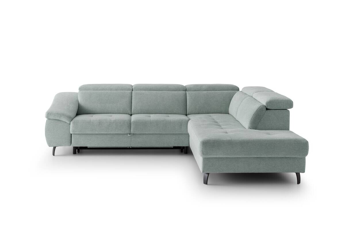 Ecksofa mit Bettfunktion eisblau Flachgewebe B/H/T: ca. 280x96x238 cm
