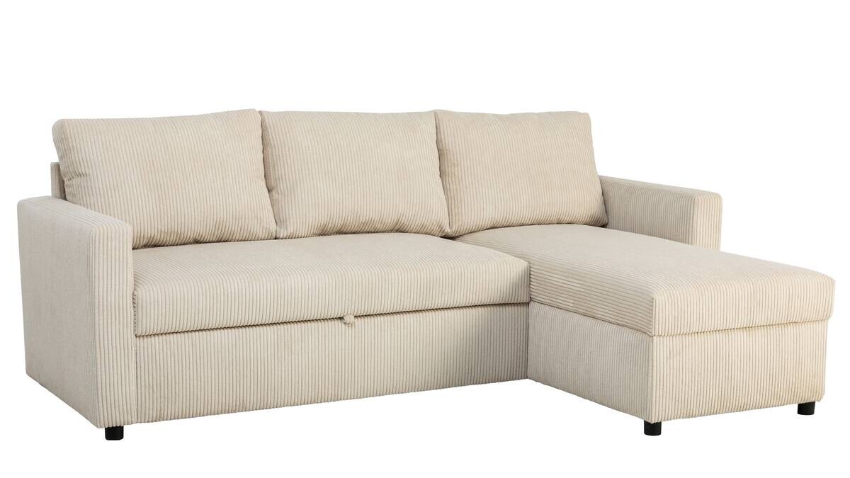 Ecksofa mit Bettfunktion und Bettkasten pearl Microfaser B/H/T: ca. 215x145x82 cm