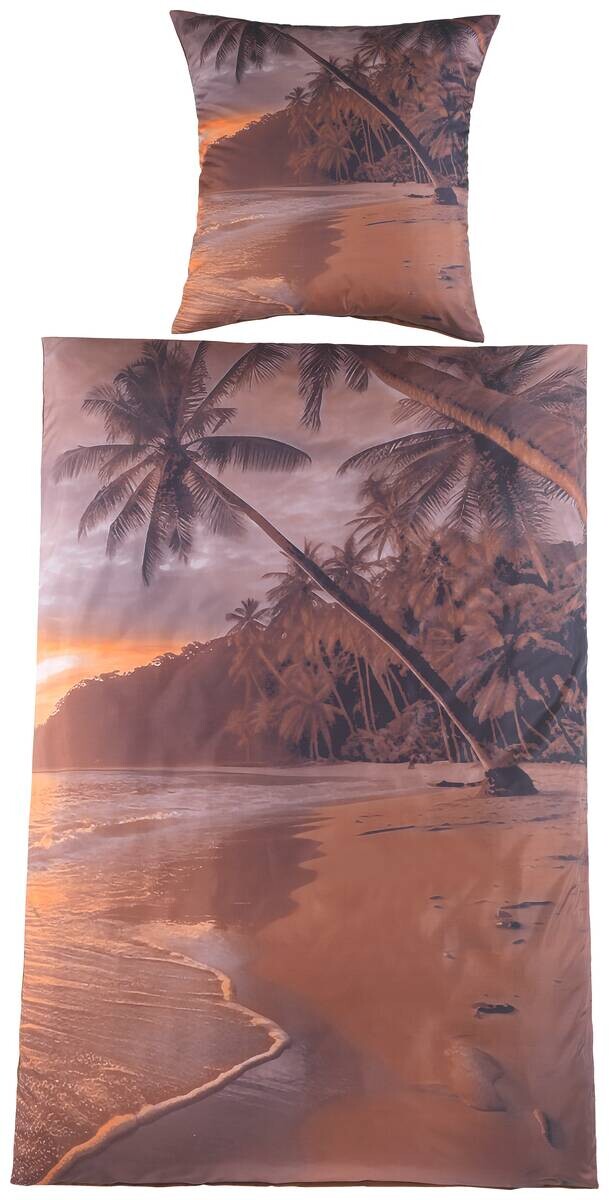 Microfaser Bettwäsche braun 100% Polyester B/L: ca. 135x200 cm