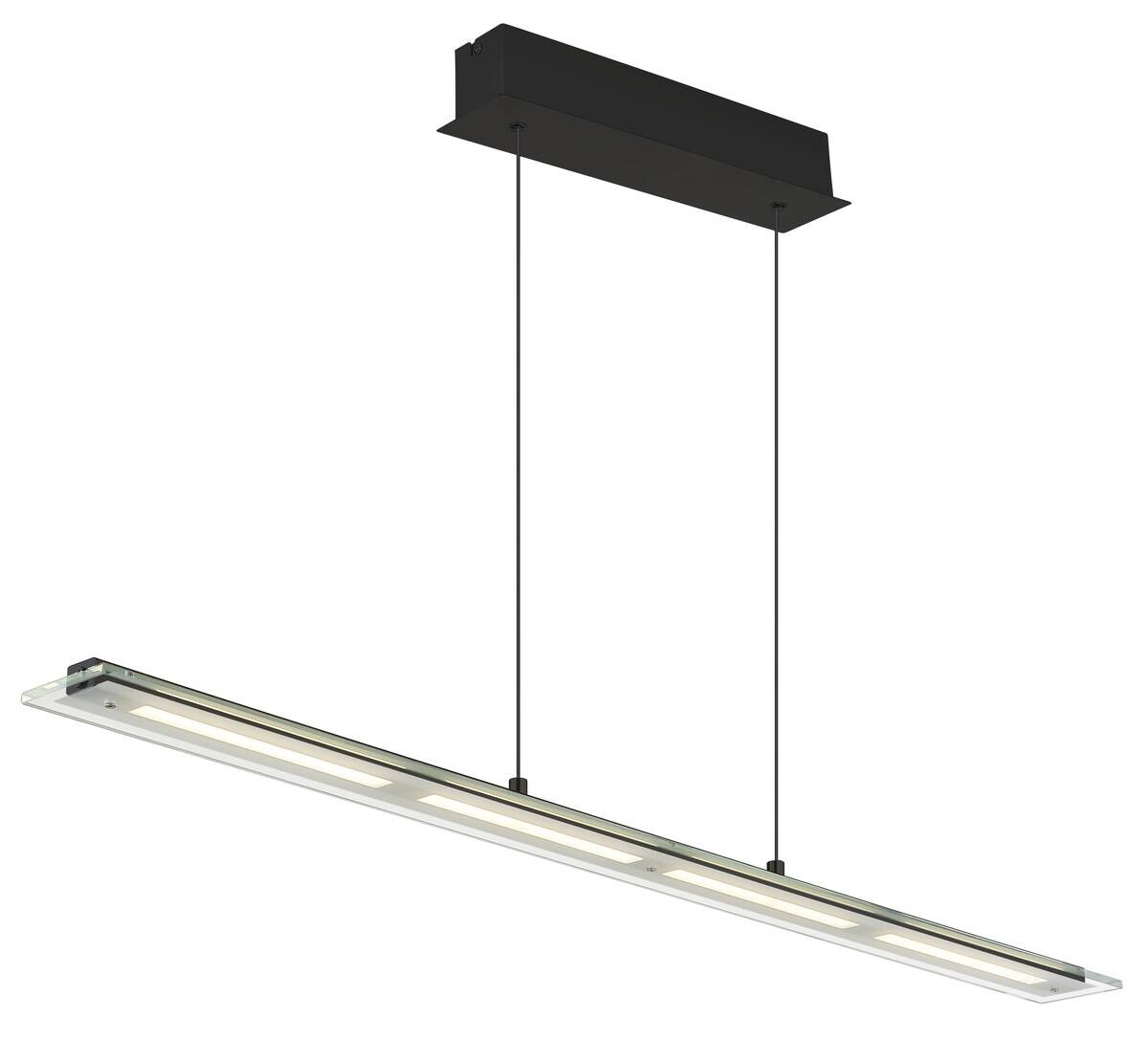 GLOBO LED-Pendelleuchte Novak schwarz Metall Glas B/L/D: ca. 9x115x150 cm