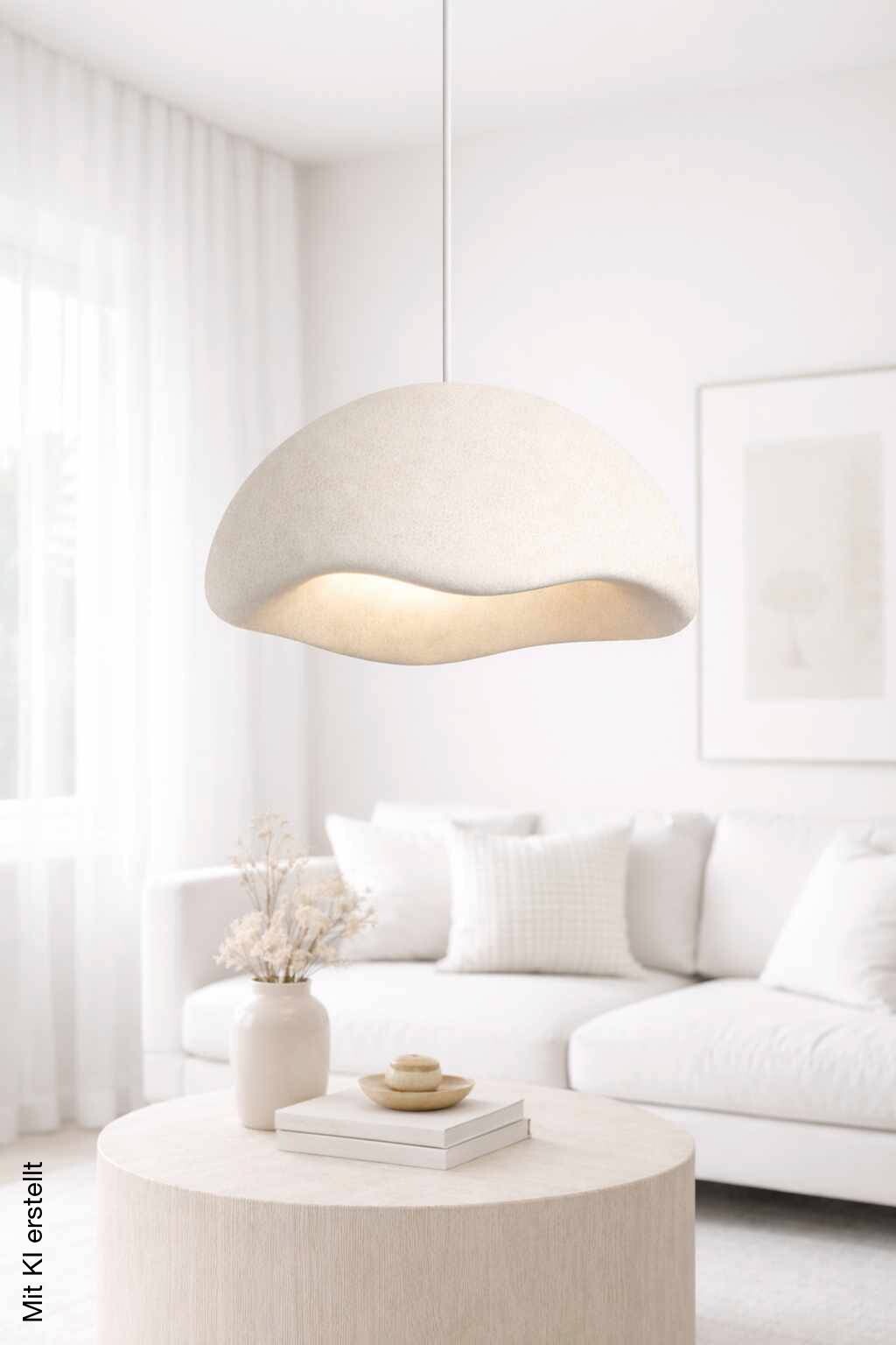 Pendelleuchte creme Kunststoff B/H/L/D: ca. 29x120x29x29 cm E27 3 Brennstellen