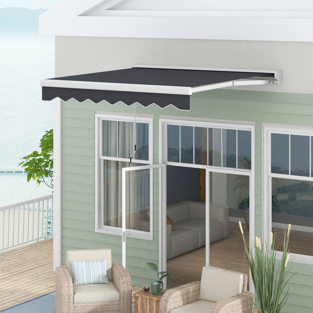 Outsunny Markise grau B/H/L: ca. 250x200x150 cm