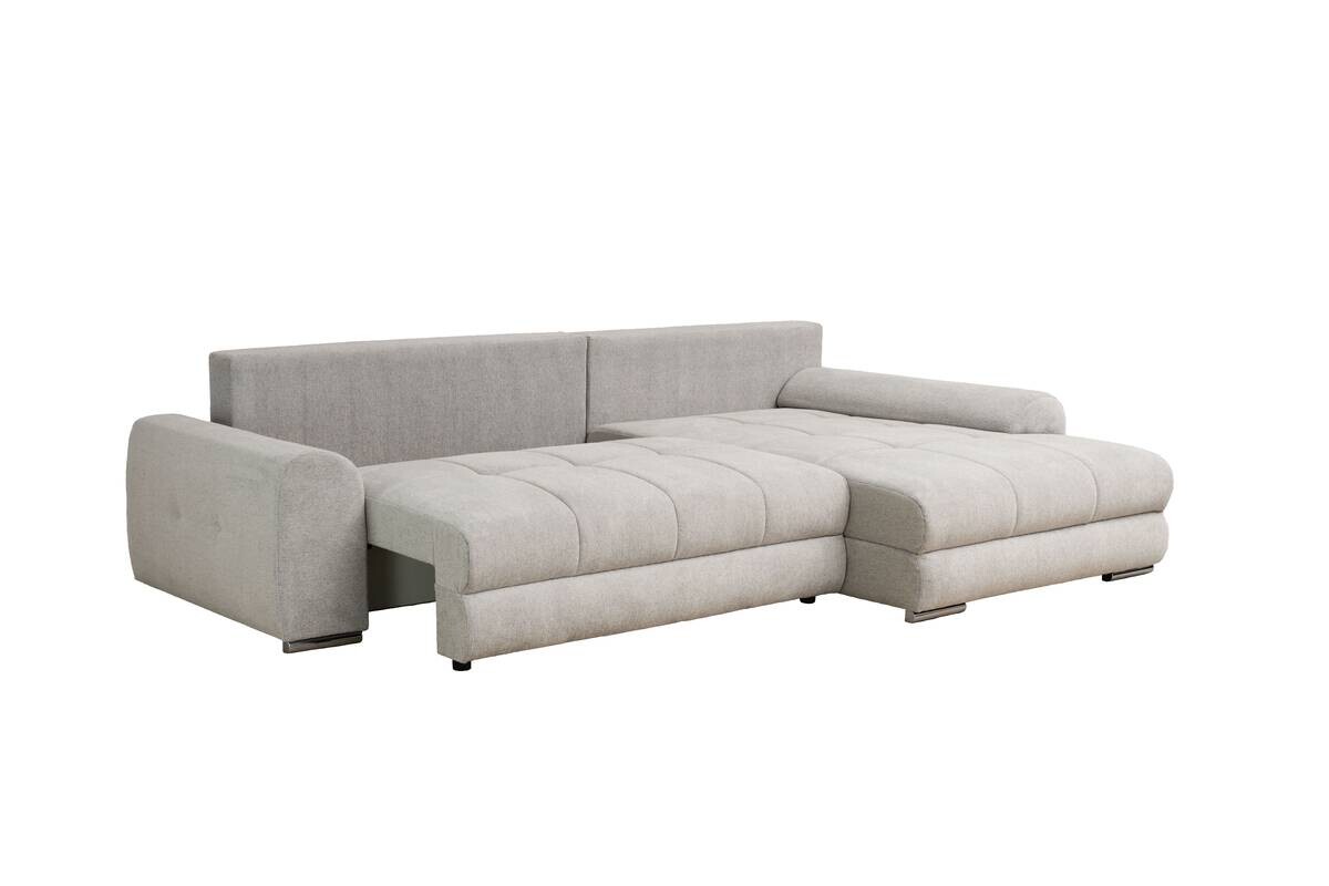 Ecksofa mit Bettfunktion und Bettkasten Lorenz taupe Microfaser B/H/T: ca. 284x74x180 cm