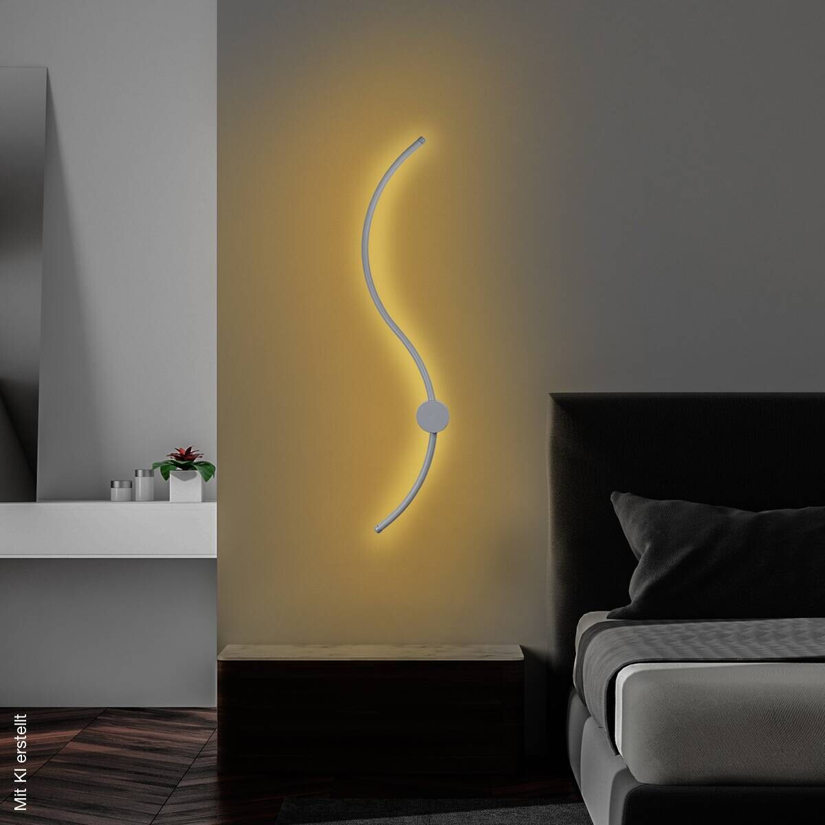 Opviq LED-Wandleuchte grau B/H/T: ca. 90x17x10 cm