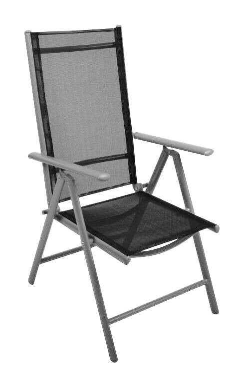VCM Klappsessel 4er Set schwarz Aluminium B/H/T: ca. 56x105x65 cm
