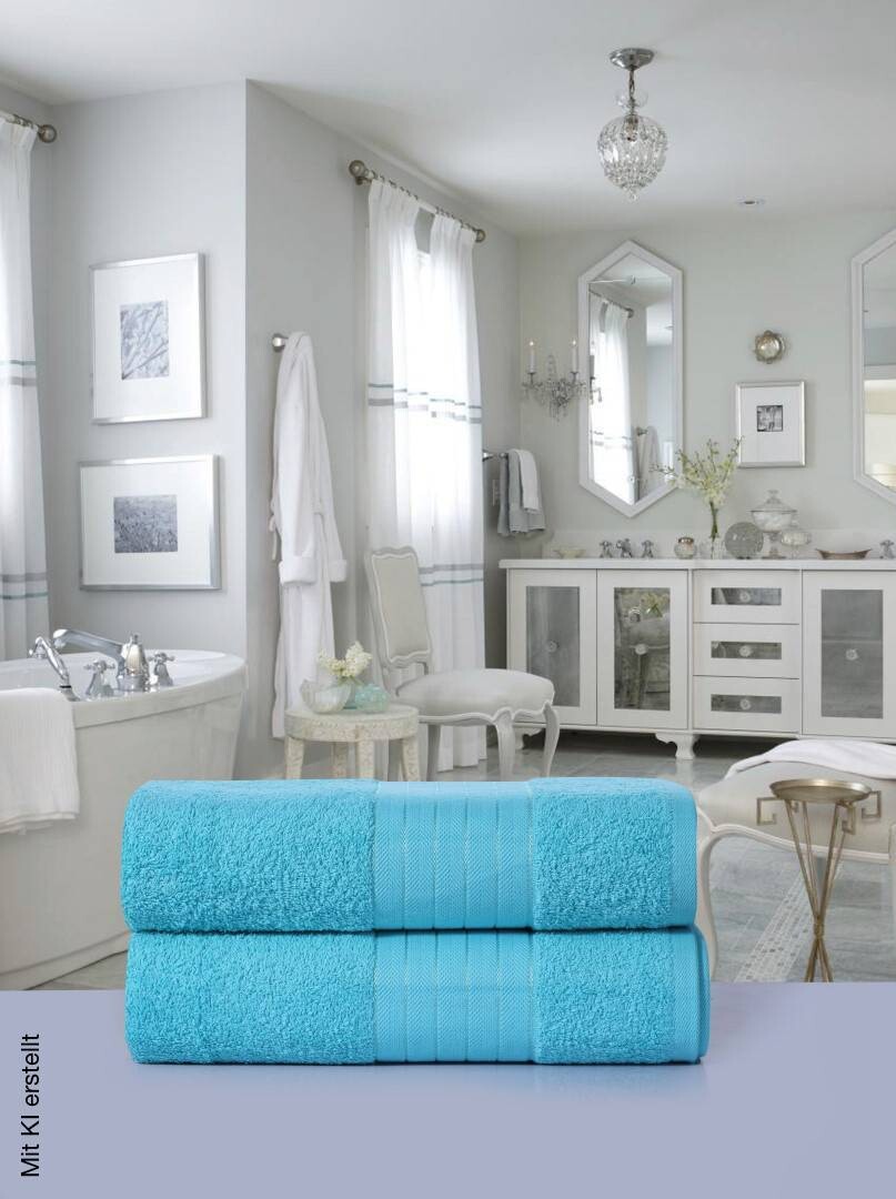 Good Morning Duschtuch 2er-Pack aqua Baumwolle B/L: ca. 70x140 cm