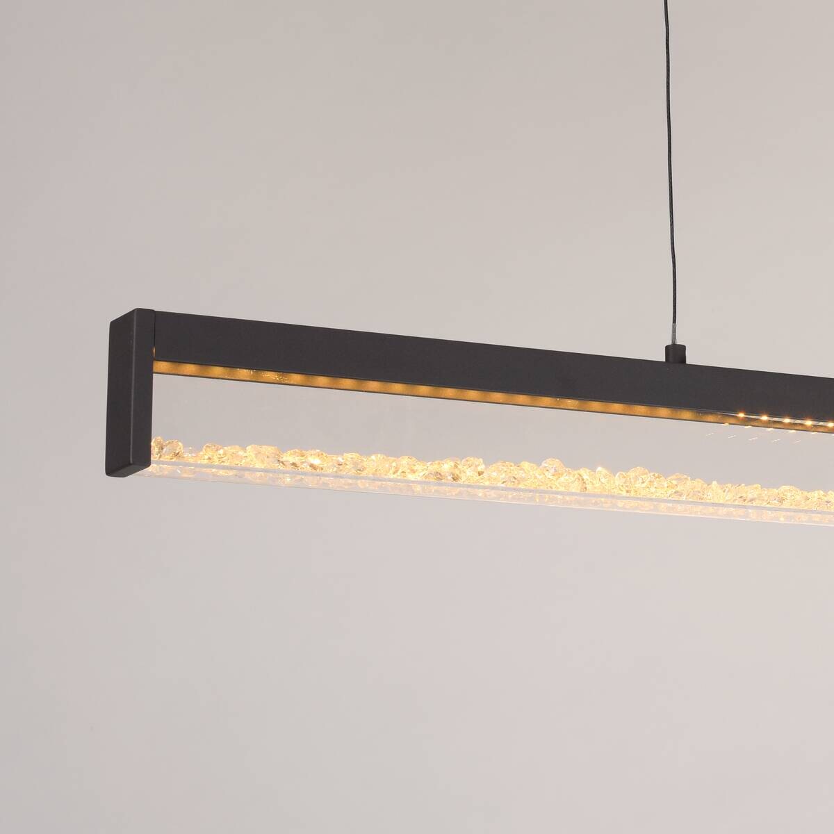 Just Light LED-Pendelleuchte schwarz Metall B/H/T: ca. 100x9x40 cm