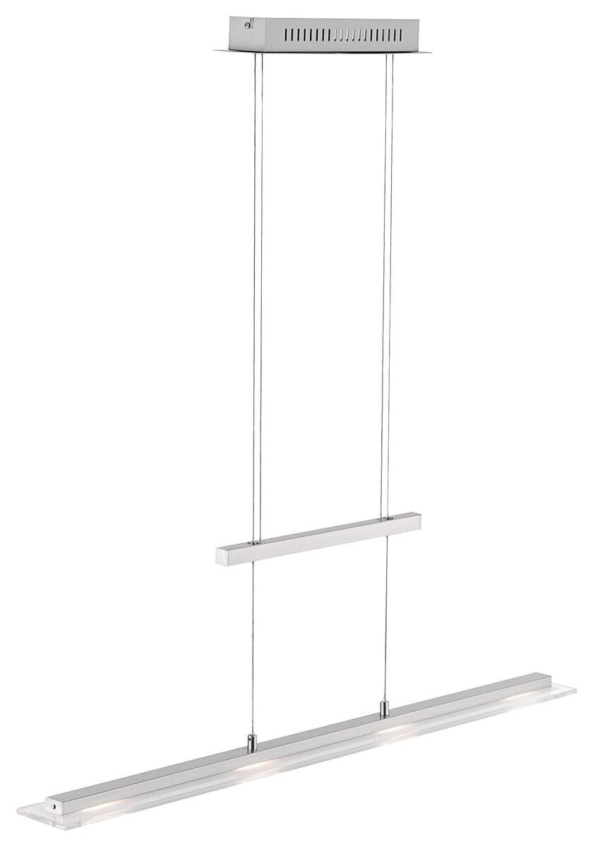 Fischer & Honsel LED-Pendelleuchte 67672 nickel matt Chrom Glas Metall B/H/T: ca. 64x150x9 cm 1 Brennstellen
