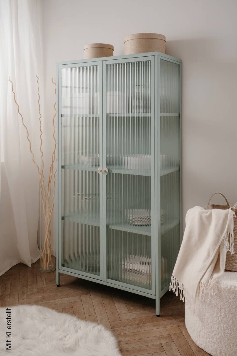 Vitrine Milton mint B/H/T: ca. 80x160x40 cm