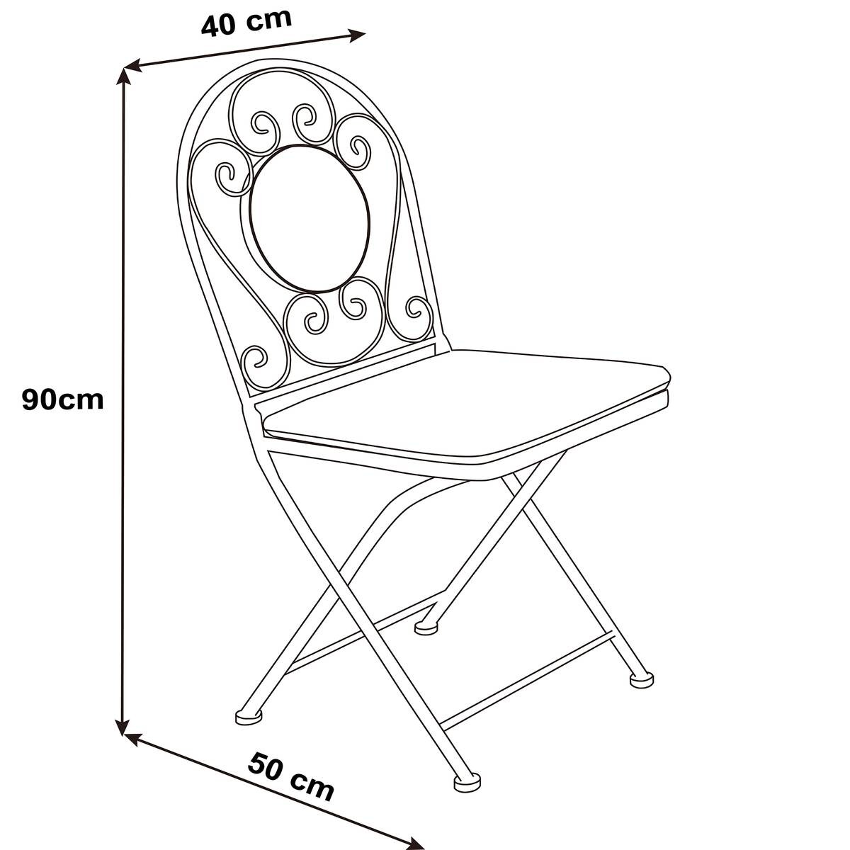 POCOline Gartenstuhl Mosaik schwarz Stahl B/H/L: ca. 45x88x40 cm