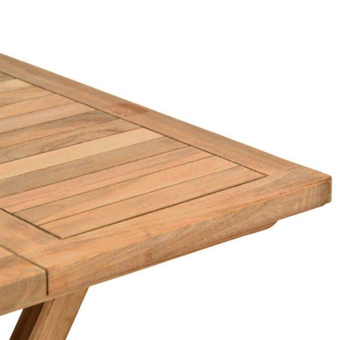 VCM Balkontisch braun Teakholz B/H/T: ca. 50x58x7 cm